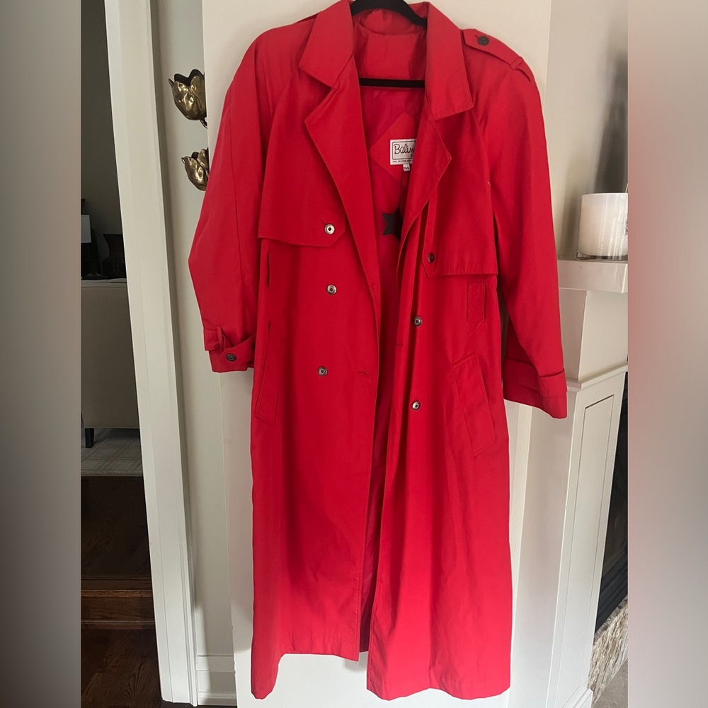 Balinel Long Red Trench Coat